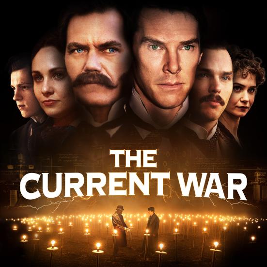 Cover til filmen The Current War med billeder af de medvirkende